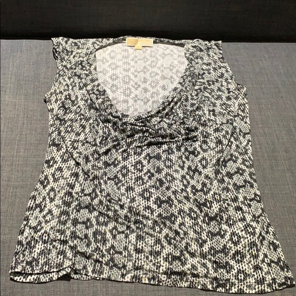 Michael Kors snake print sleeveless top w sparkles